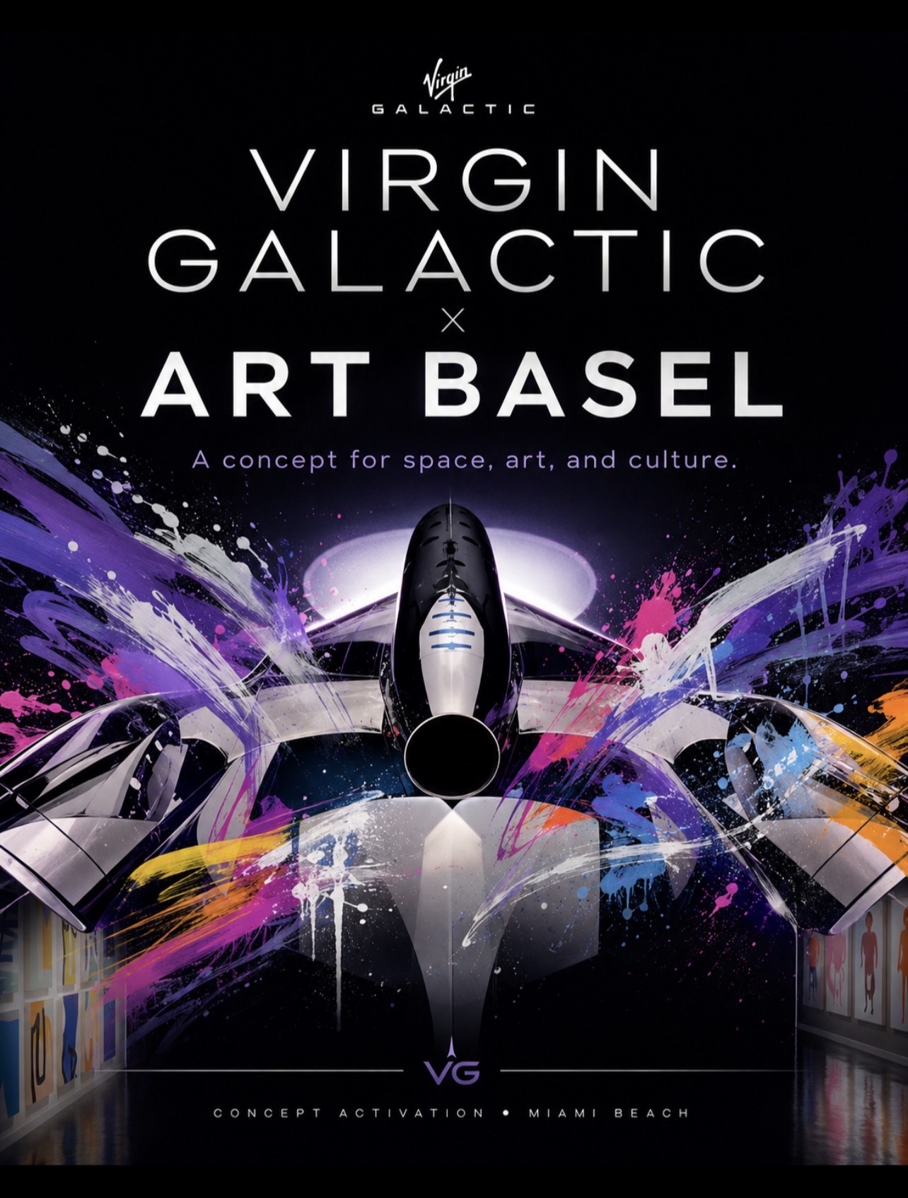 Art Basel spacecraft concept without typography